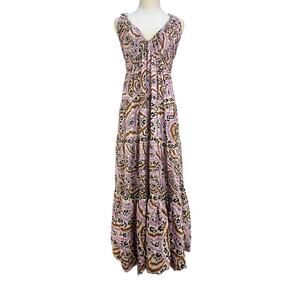 Omika Sorrento Maxi Lucia Lavender Printed Bubble Hem Racer Back
